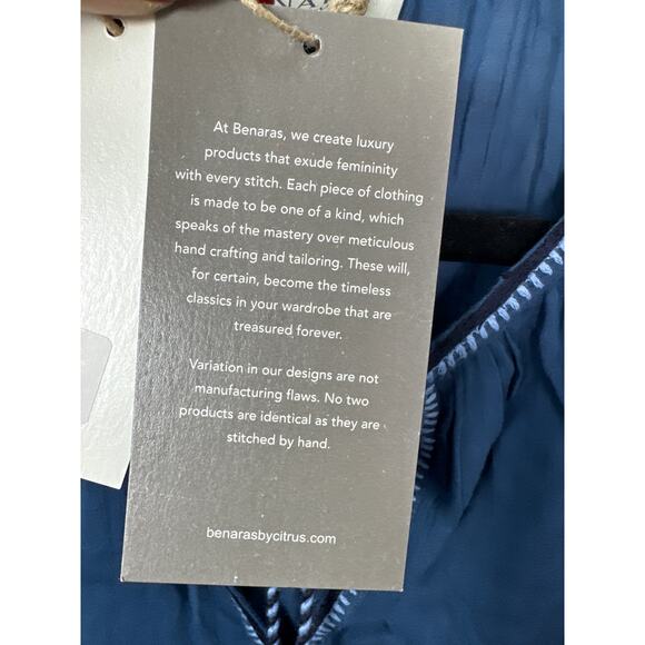 Benaras by Citrus NWT Women’s Cotton Embroidered Dark Green Rosa Top size Small - Picture 5 of 7